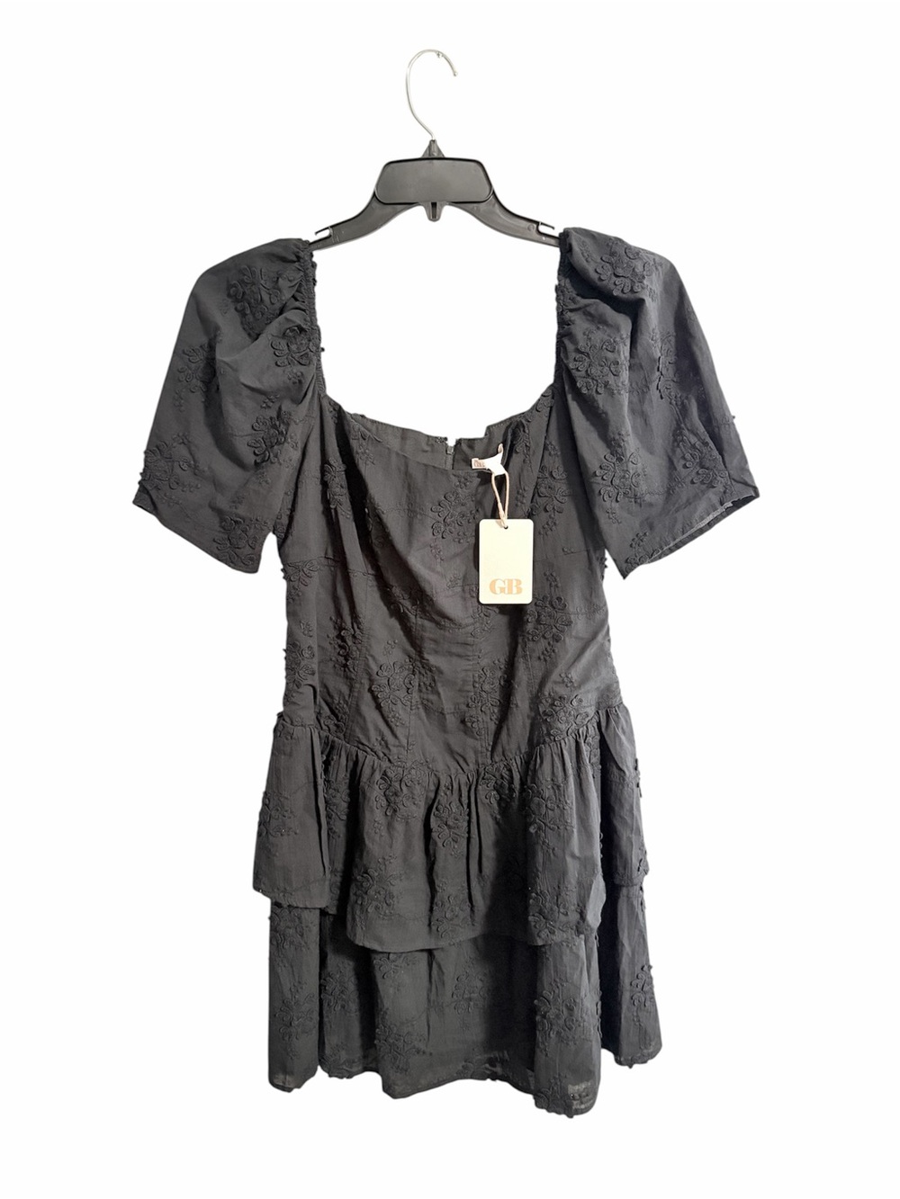 Black Embroidered Tiered Mini Dress - Gianni Bini, NWT Large